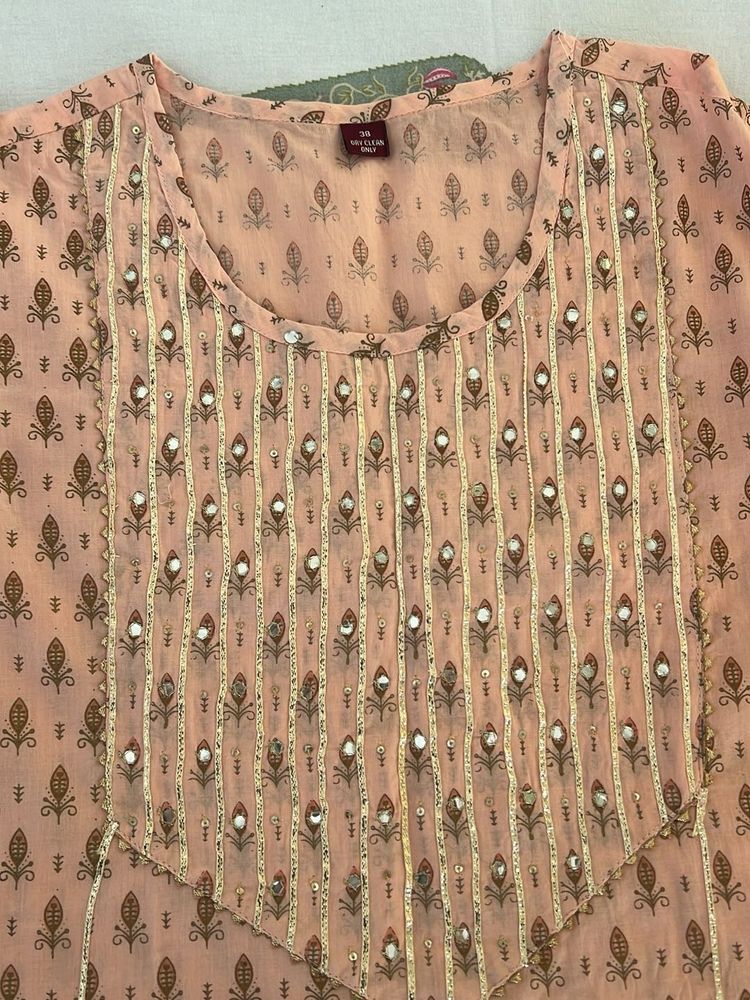 Blush Pink Printed Kurti