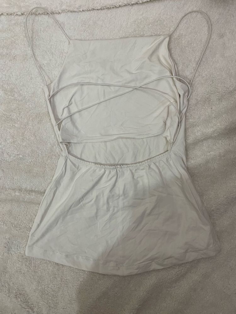 White Backless mini dress