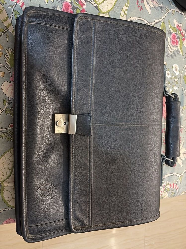 Classic Black Leather Briefcase