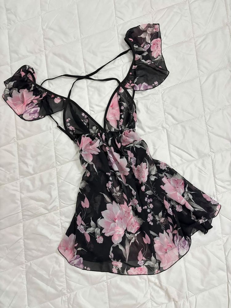 Chic Floral Babydoll Nightdress