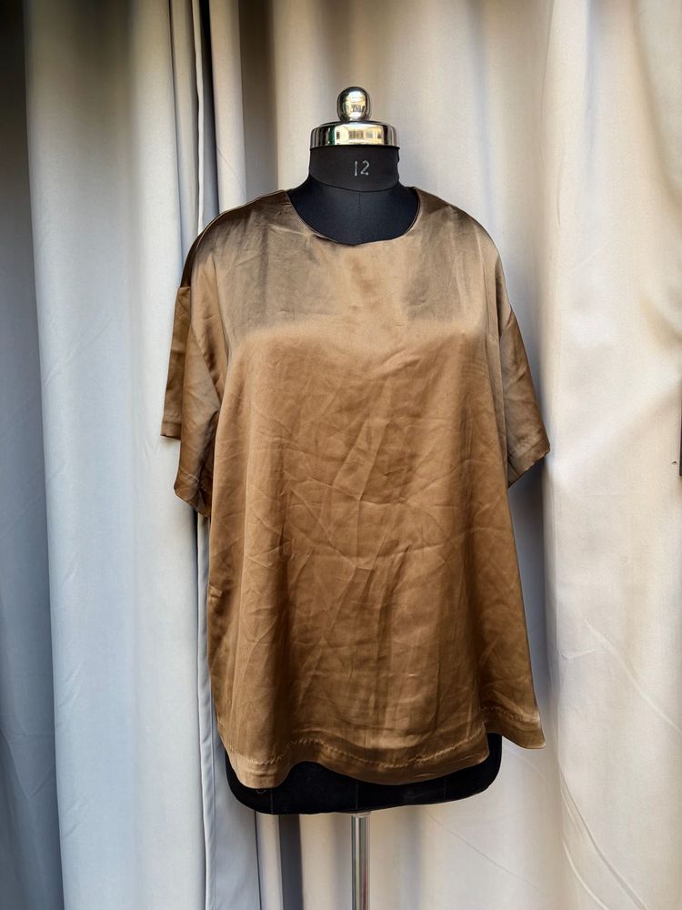 H&amp;m Satin Brown Top