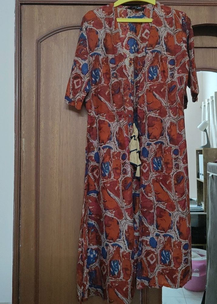 Printed Long Cotton Shrug