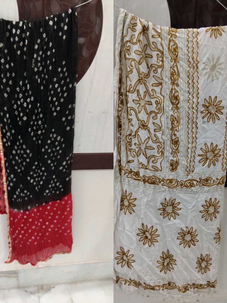 Bohemian Bandhani &amp; Embroidered Dupatta Set