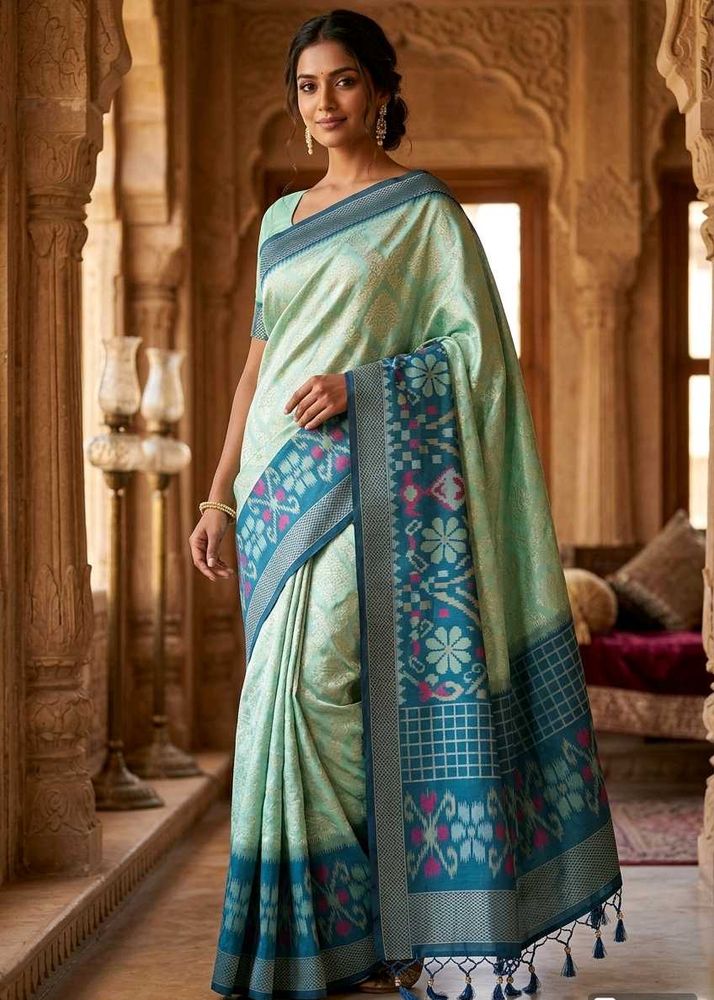 BrandNew Pista green Turquoise Vipul Silk Sari