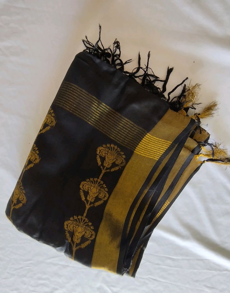 Black And Gold Saree (Women's)