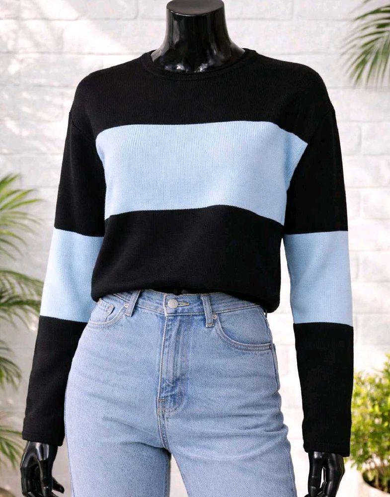 Color Block Crewneck Sweatshirt