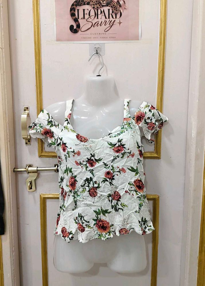 Floral Cold Shoulder Top