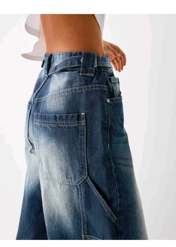 blue carpenter jeans with adjustable straps