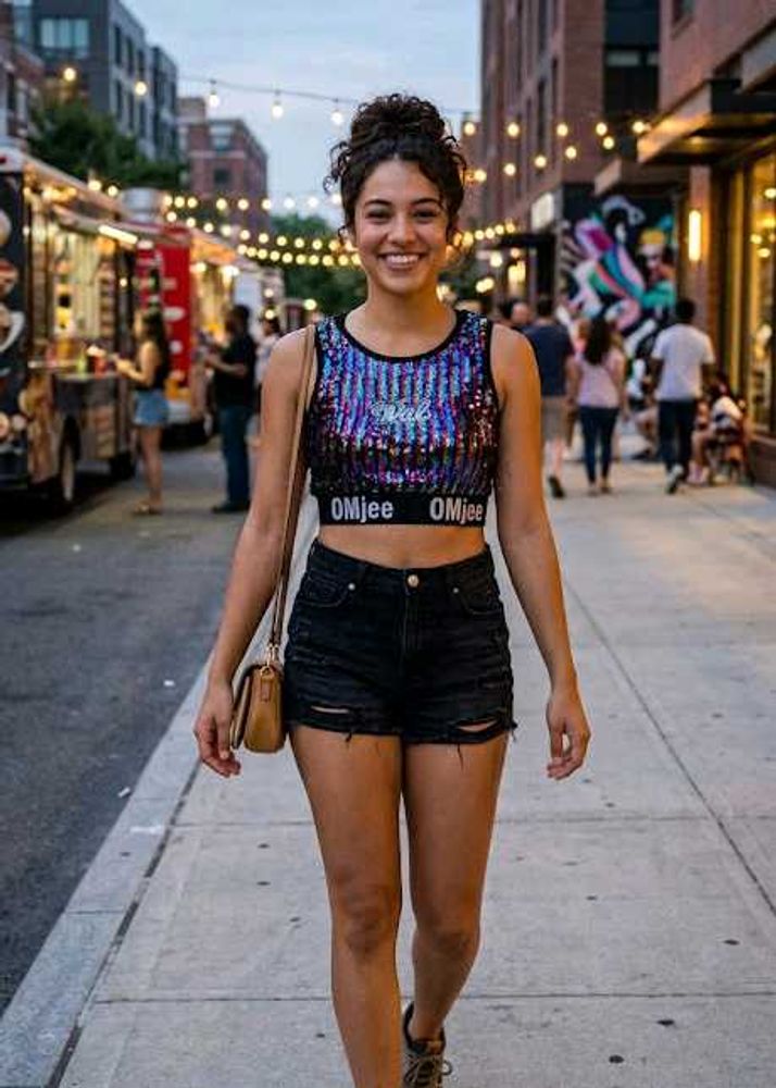 🇫🇷 France imported Sparkly Sequin Crop Top