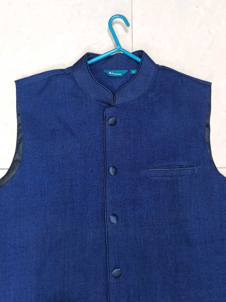 Royal Blue Ethnic Jacket / waist coat wool blend