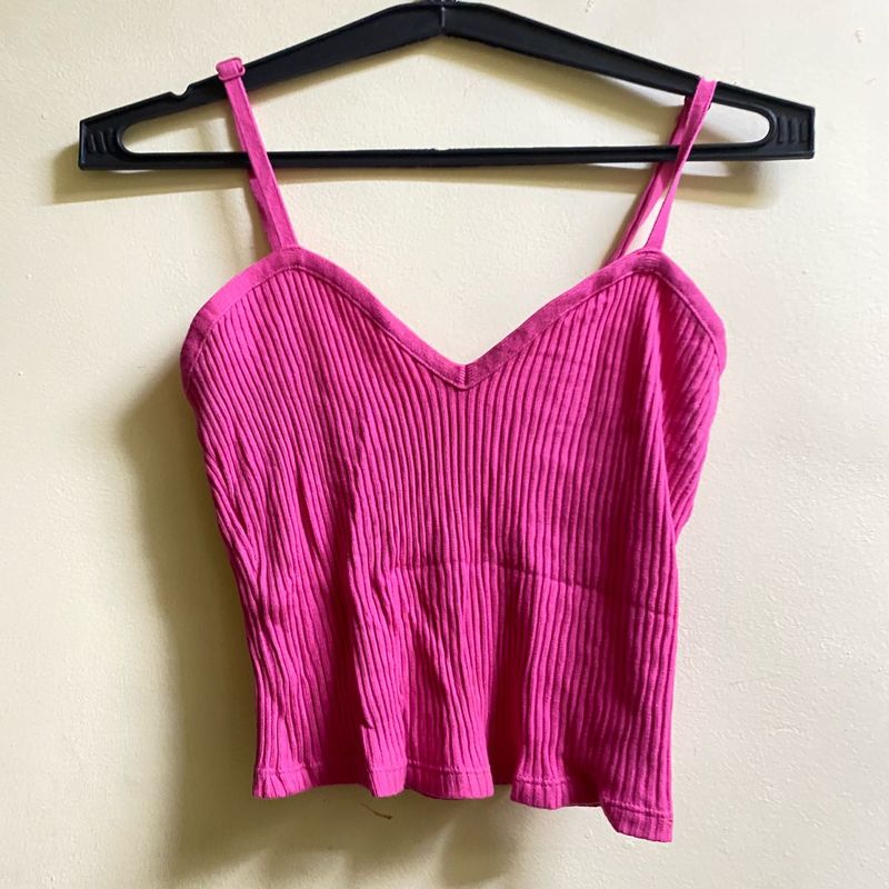 V-Neck Ribbed Crop Top