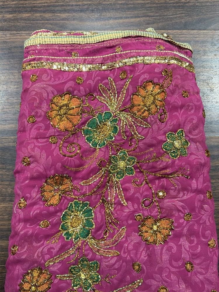 Beautiful Pink Embroidered Saree