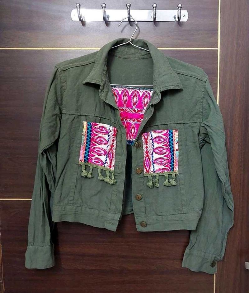 Embroidered Denim Jacket (Never Worn)