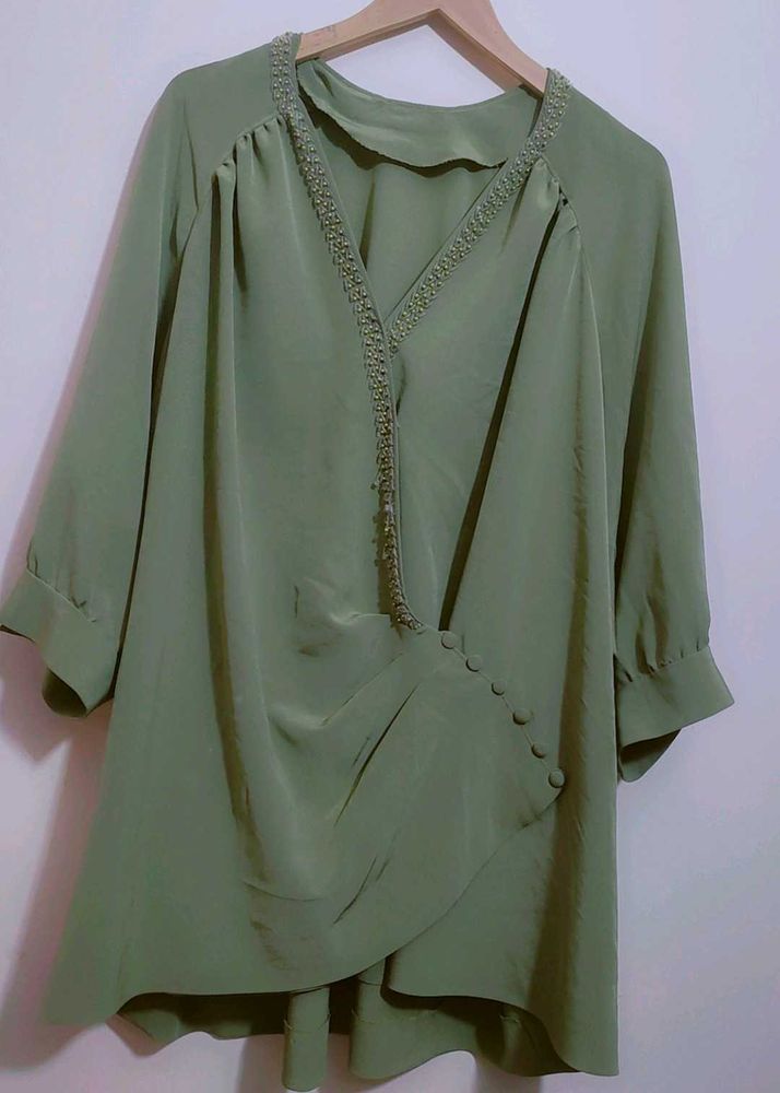 Light Olive Elegant Top For 50 Bust