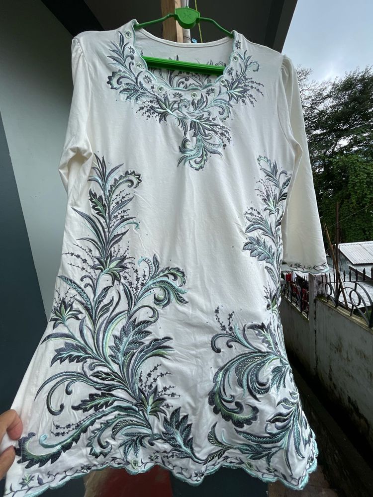 Beautifully Embroidered Kurta with palazzo
