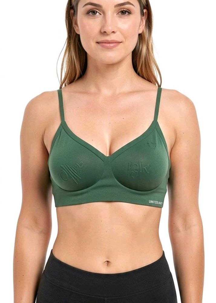 Comfortable Green Seamless jelly Bralette