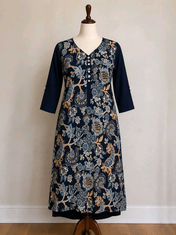 Elegant Floral Print Kurta