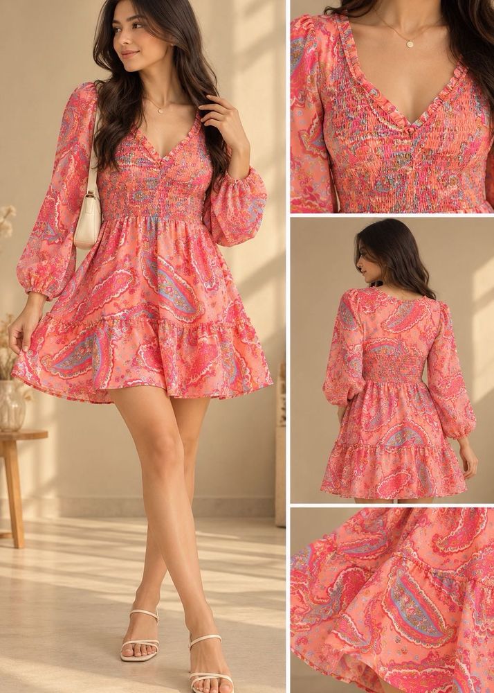 Chic Paisley Print Mini Dress
