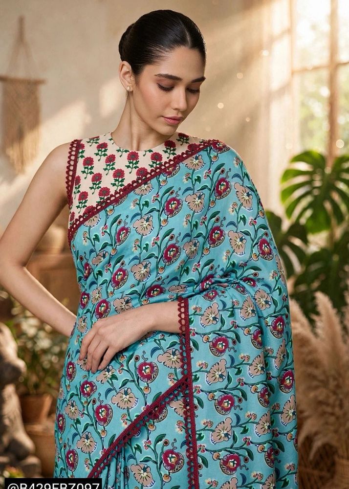 Beautiful Floral Print Saree
