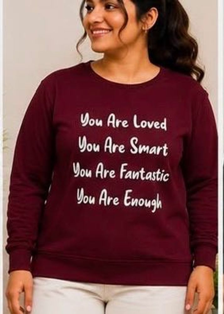 Maroon Graphic Print Sweatshirt