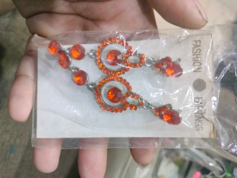 Orange Dangle Earrings