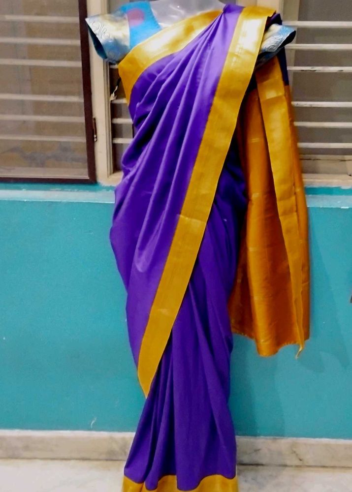 Beautiful purple silk saree