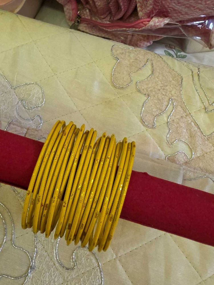 19 Set of Yellow Bangles