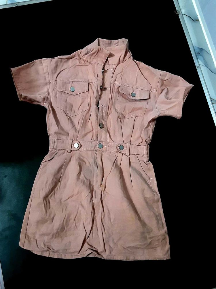 Women's Short-Sleeve Utility Jumpsuit