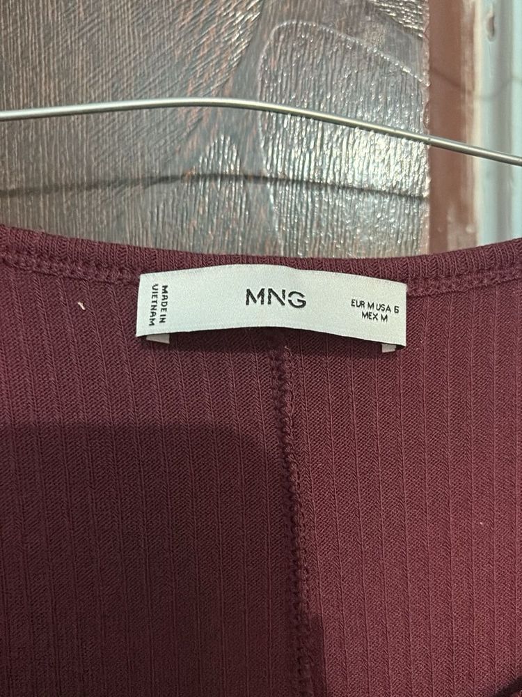 Elegant Burgundy Long Sleeve Midi Dress