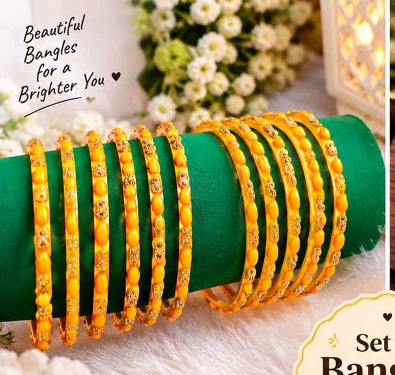 💛 Beautiful Yellow Bangles Set 💛