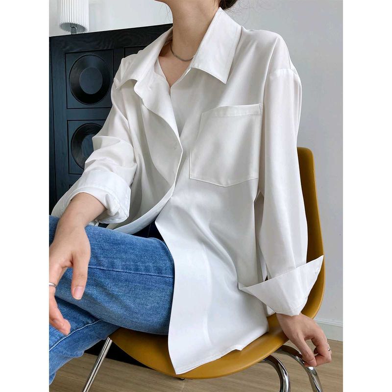 New with tag Chic White Oversized Button-Down Shir