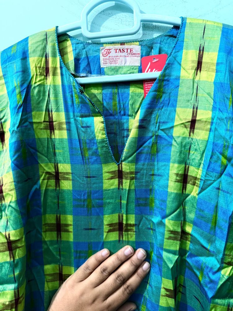 Vibrant Checkered Kurta
