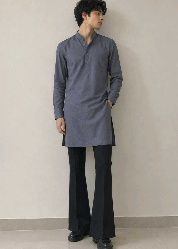Armani Men's Grey Kurta with Bellbottom pant