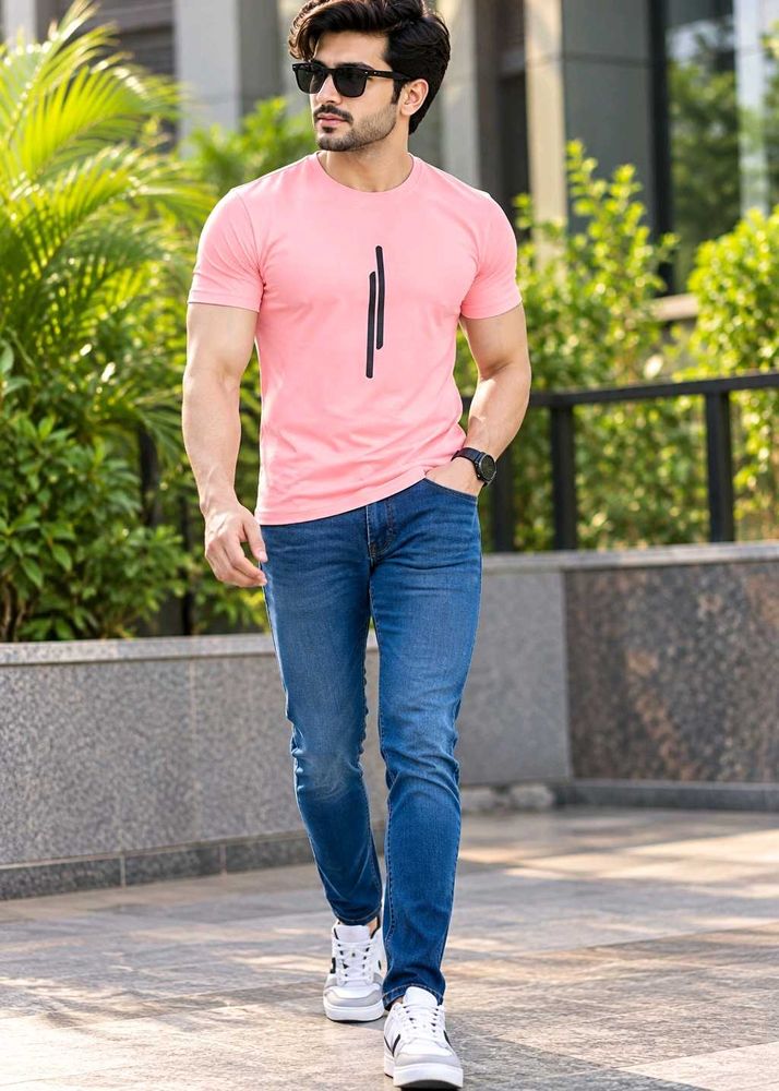 Men's Pink Graphic T-Shirt