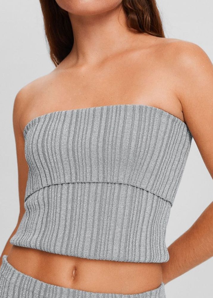 Sparkly Ribbed Bandeau Top