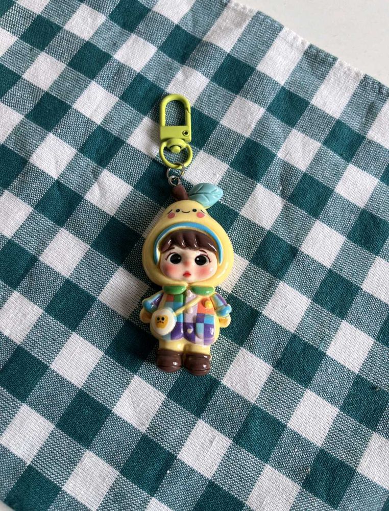 Cute Pear Character Keychain