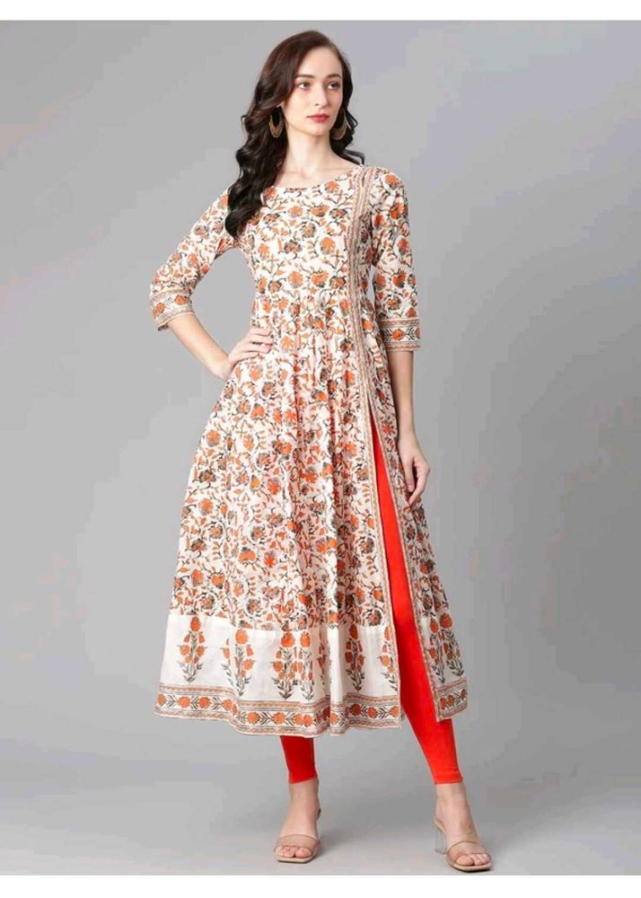 Stylish Floral Print Anarkali Kurta set
