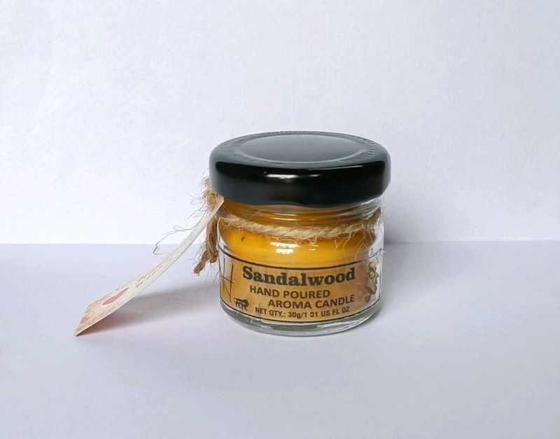 Sandalwood and Jasmine Hand Poured Aroma Candle