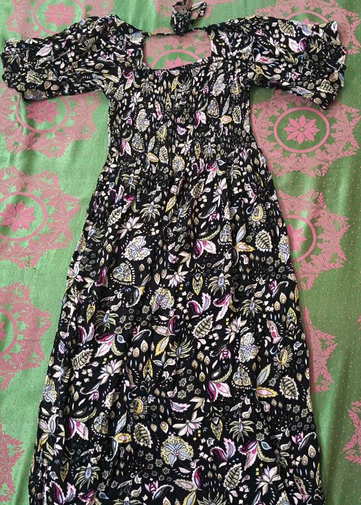 Boho Floral Print Maxi Dress