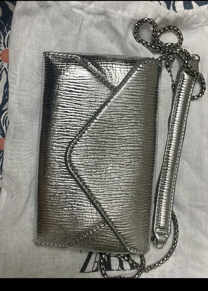 Zara Silver Sling Bag