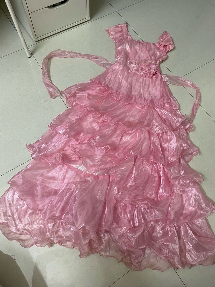 Pretty Pink Tiered Ruffle Dress