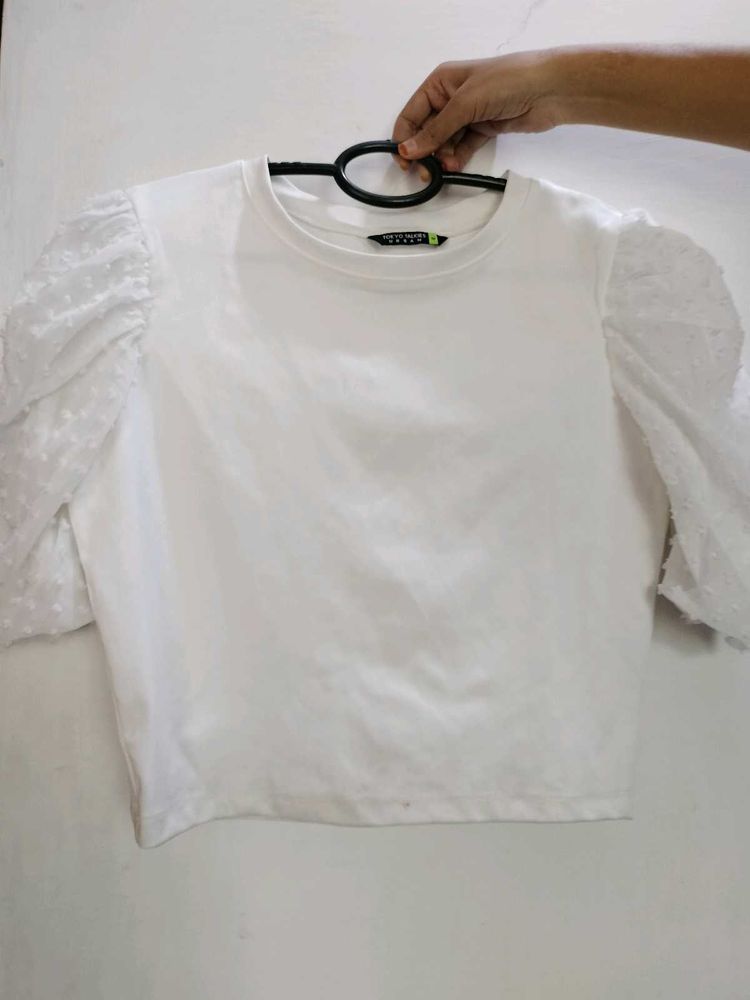 Chic White Puff Sleeve Top