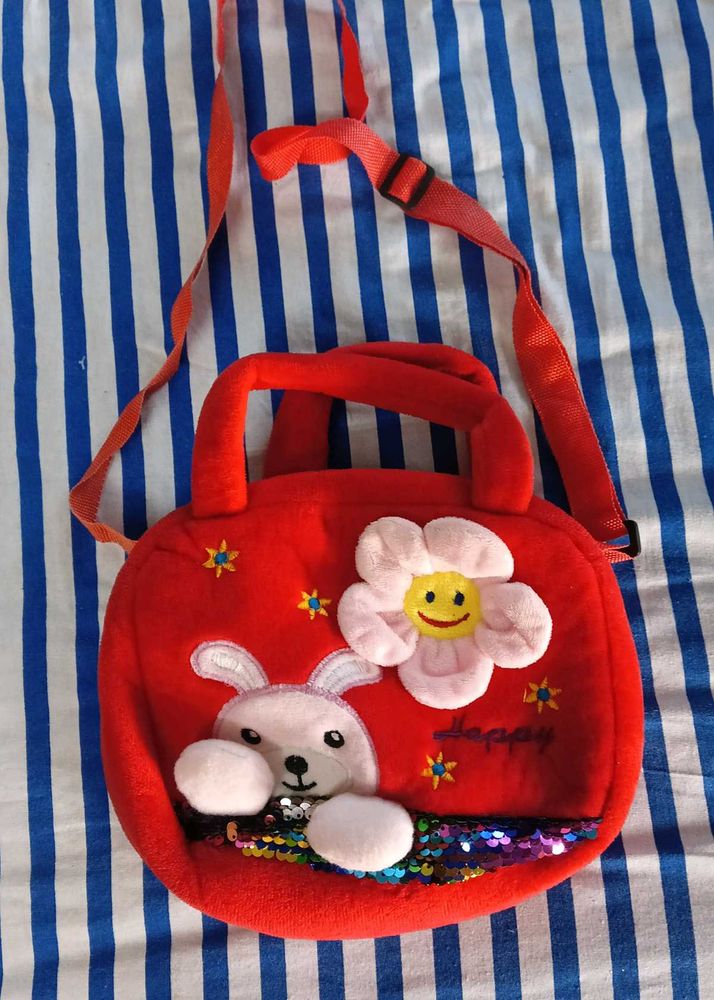 Cute Red Plush Bunny Bag