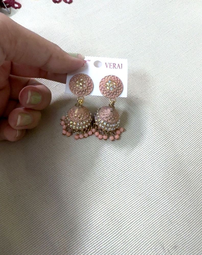 Rose Gold Jhumka Earrings