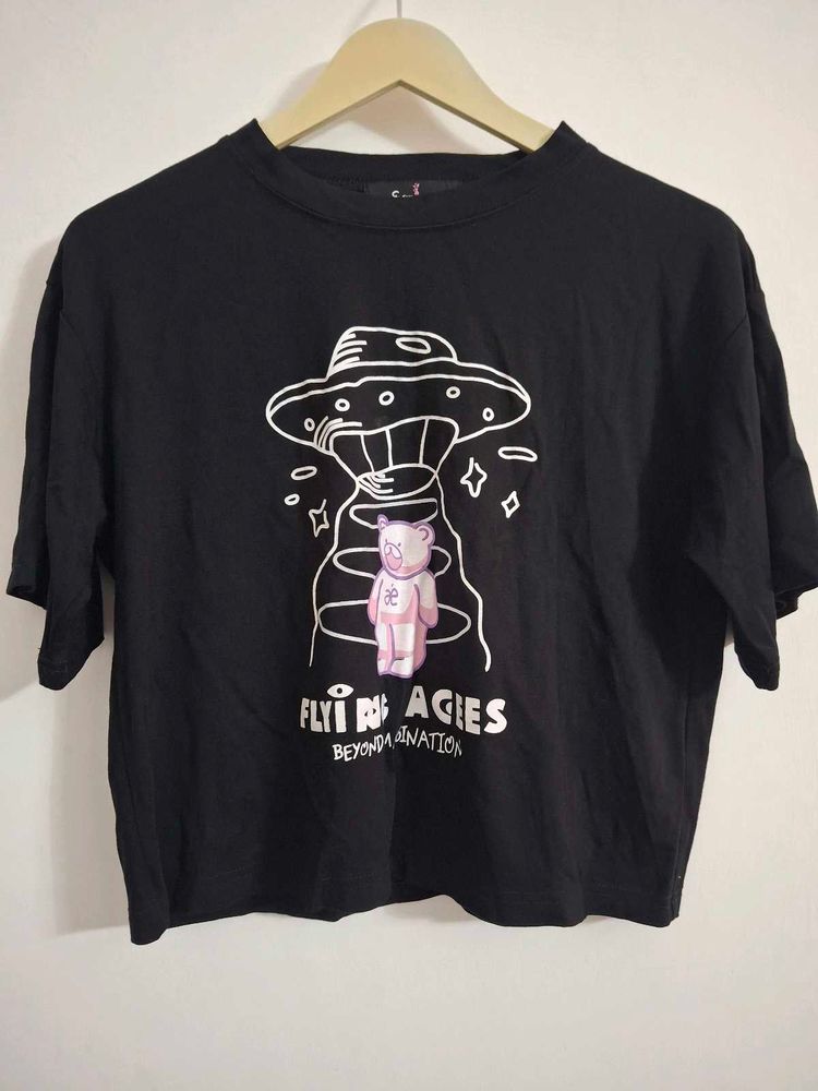 Black Crop T-Shirt