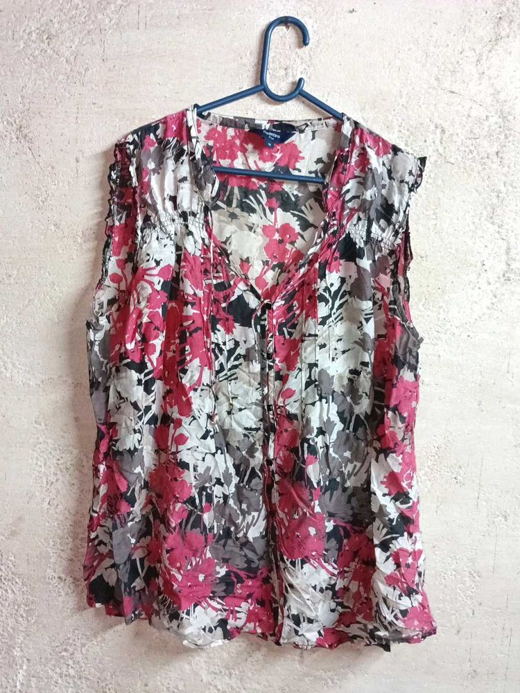 Floral Sleeveless Blouse Oversized Multicolour
