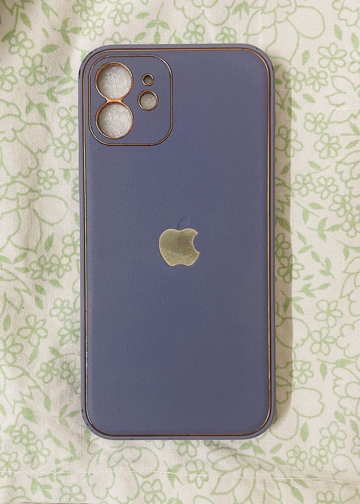 Purple iPhone 12 Case with Gold Trim