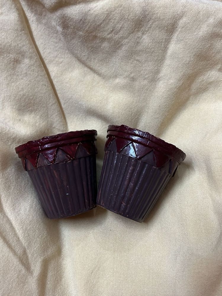 Decorative clay tea cups