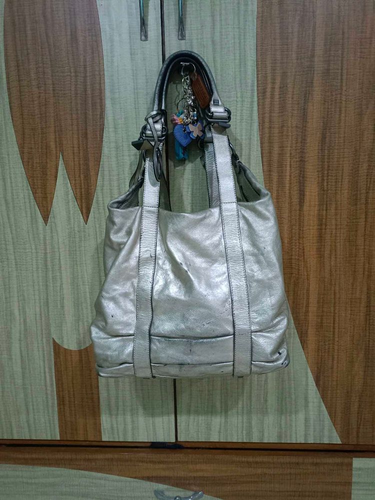 Stylish Silver Hobo Handbag