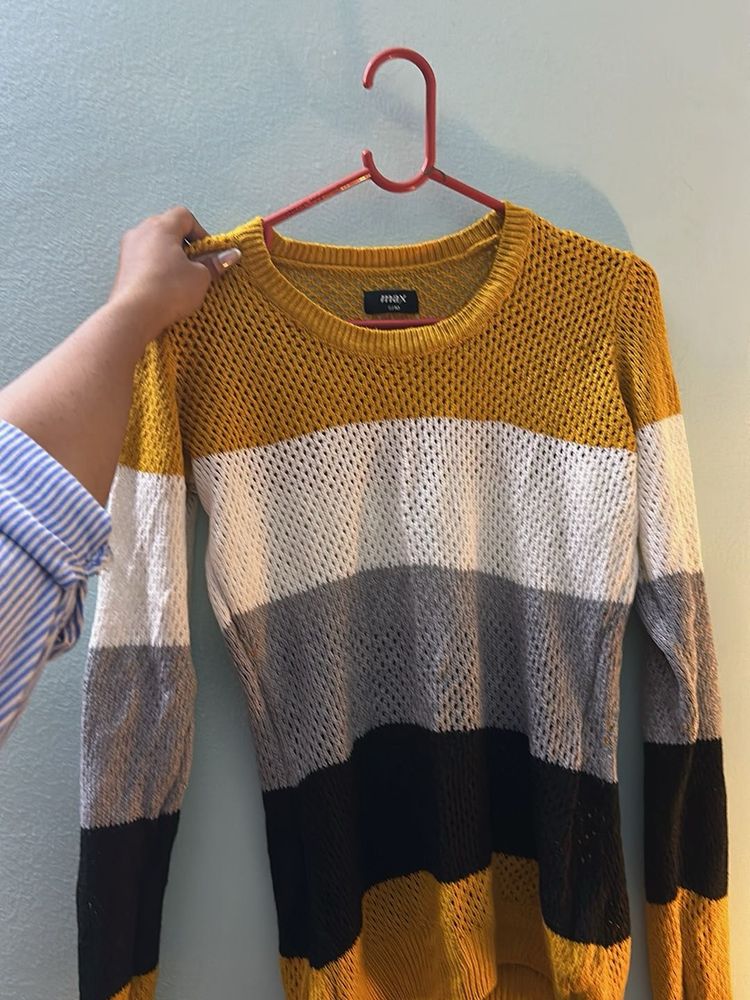 Stylish Striped Knit Sweater